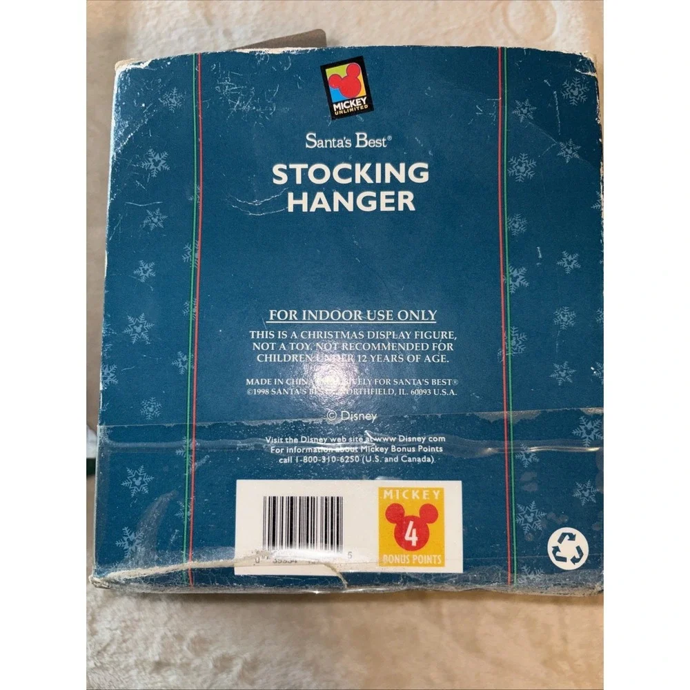 Disney Mickey Unlimited Santas Best Stocking Hanger 1998 Christmas FLAWS